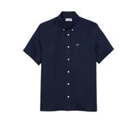 Lacoste - Camicia a Maniche Corte in Lino - - Shirts - Uomo - Blu - XL