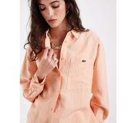 Lacoste - Camicia a righe color fiori d'arancio in coordinato-Arancione 38-40