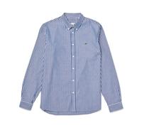 Lacoste - Camicia a Righe in Cotone Premium Slim Fit - - Shirts - Uomo - Blu - M