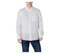 Lacoste - Camicia bianca in lino a maniche lunghe con tasca - - Shirts - Uomo - Bianco - 4XL