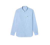 Lacoste Camicia da uomo a maniche lunghe in popeline, Bianco/Panorama, XL