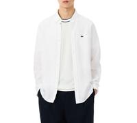 Lacoste camicia in lino uomo con tasca bianco