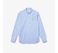 Lacoste Camicia Maniche Lunghe a Quadri Azzurra 43 Azzurro