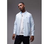 Lacoste - Camicia Oxford a maniche lunghe azzurra-Blu 41-43