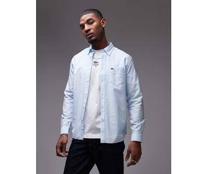 Lacoste - Camicia Oxford a maniche lunghe azzurra-Blu 44-46