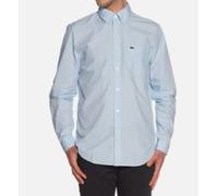 Lacoste Camicia Regular Fit Botton Down Microvichy Azzurra Uomo CH5621 F6Z