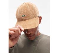 Lacoste - Cappellino marrone in velluto a coste con logo One Size