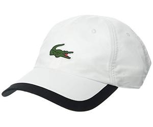 Lacoste Cappello da Uomo in Microfibra Big Croc Semi Fancy Sport, Bianco/Nero., Taglia Unica