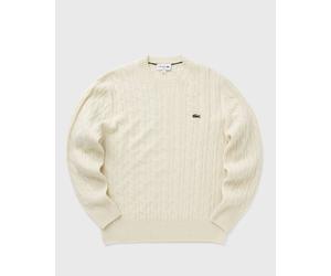 Lacoste CARDED WOOL CREW NECK SWEATER men Pullovers beige in taglia:XXL