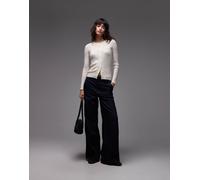 Lacoste - Cardigan in maglia trasparente bianco 38-40