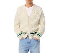 Felpa da tennis da uomo Bluza Lacoste Cable Knit Wool - white/green/navy blue - Bianco (L)