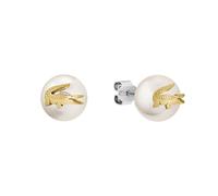Lacoste Collezione MATCHPOINT Per Uomo e Donna Bracciale o Collana in Perle Sintetiche con Diversi Charms in Oro, o Orecchini con Coccodrillo in Oro