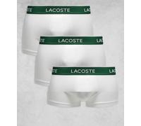 Lacoste - Confezione da 3 boxer aderenti bianchi con elastico in vita-Bianco 3XL