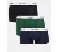 Lacoste - Confezione da 3 boxer aderenti blu navy, verdi, neri-Multicolore L