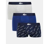 Lacoste - Confezione da 3 boxer aderenti color blu navy e con stampa effetto coccodrillo-Multicolore XS