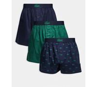 Lacoste - Confezione da 3 boxer blu navy e verdi XS