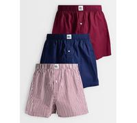 Lacoste confezione da 3 boxer in cotone intrecciato con etichetta logo bordeaux-Rosso 2XL
