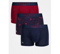 Lacoste - Confezione da 3 paia di boxer aderenti color rosso e blu navy per San Valentino-Multicolore XS