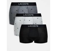 Lacoste - Confezione da 3 paia di boxer aderenti grigi e neri con motivo stampato-Multicolore XS