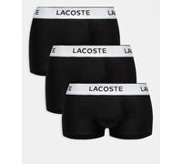 Lacoste - Confezione da 3 paia di boxer aderenti neri con fascia in vita bianca-Nero XS