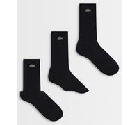 Lacoste confezione da 3 paia di calze lunghe in cotone nere-Nero 41-46