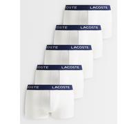 Lacoste - Confezione da 5 boxer in cotone elasticizzato blu navy e bianco-Multi 2XL