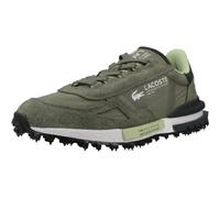Lacoste Elite Active Scarpe Sportive da Corsa, Verde Khaki, Nylon e Camoscio, Suola in Gomma Testurizzata, Stile Retro Anni 70, Verde, 43 EU