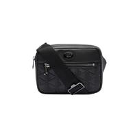 Lacoste Embossed Monogram Shoulder Bag, Borsa a Tracolla Uomo, Nero, Taglia Unica