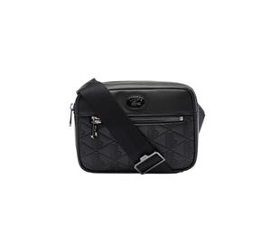Lacoste Embossed Monogram Shoulder Bag, Borsa a Tracolla Uomo, Nero, Taglia Unica