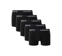 Lacoste Essential Jersey 5 Pack Boxer W/Pique Effect & AOP Branding Waistband Corti, Nero/Bianco, L Uomo