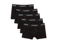 Lacoste Essential Jersey 5 Pack Boxer W/Pique Effect & AOP Branding Waistband Corti, Nero, XL Uomo