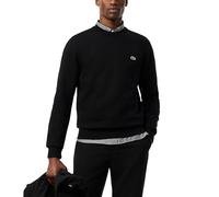 Lacoste Felpa Girocollo in Pile da Uomo, Nera, S