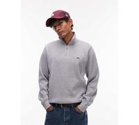 Lacoste - Felpa grigia con zip corta-Grigio 34