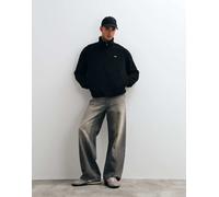 Lacoste felpa in pile nera con collo alto e chiusura con zip-Nero 38-40