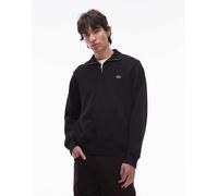 Lacoste - Felpa nera con zip corta-Nero 34