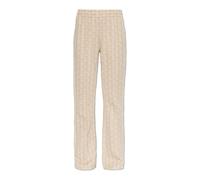 Lacoste - Flared Monogram Sweatpants - -Trousers -Donna -Beige -XS