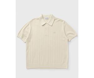Lacoste Fluid Ribbed Knit Polo Collar Sweater men Polos beige in taglia:M