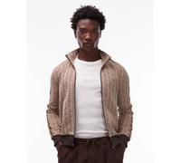 Lacoste - Giacca sportiva beige con monogrammi e chiusura con zip-Neutro 34