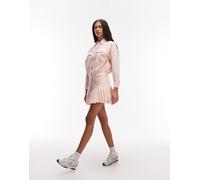 Lacoste - Gonna da tennis a righe arancione e bianca in coordinato 34