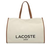 Lacoste - Borsa shopping crema/marrone con stampa-Neutro One Size