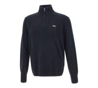 Lacoste - High Zip Neck Carded Wool Sweater - - Knitwear - Uomo - Blu - 2XL
