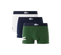 Lacoste Jersey Boxer Pack W Wording Animation Corti, Verde Oliva/Blu Navy/Bianco, L (Pacco da 3) Uomo