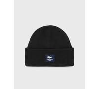 Czapka zimowa Czapka Lacoste Unisex Ribbed Cotton Badge Beanie - black - Nero