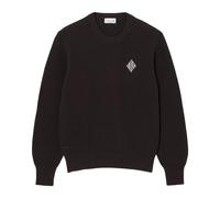 Lacoste, ,Knitwear ,Uomo ,Marrone ,S Pearl Rib Knit Badge Accent Sweater