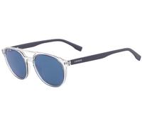 Lacoste L881s Occhiali Da Sole Unisex Trasparente Rotondo Blu 52mm