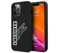 Lacoste LCHC13XSHK - Custodia rigida in silicone per iPhone 13 Pro Max 6,7", colore: Nero