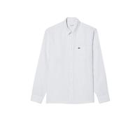 Lacoste Long Sleeve Regular Fit Linen Casual Button Down Shirt W/Front Pocket Camicia abbottonata da uomo, Panoramica/Bianco, L/XL
