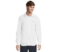 Lacoste Long Sleeve Slim Fit Poplin Button Down Shirt Camicia, Bianco, L Uomo