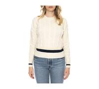 Lacoste - Maglia Girocollo con Scollo a V - - Knitwear - Donna - Bianco - S