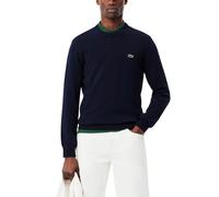 Lacoste - Maglia girocollo da uomo a maniche lunghe, in jersey di cotone - Blu - M